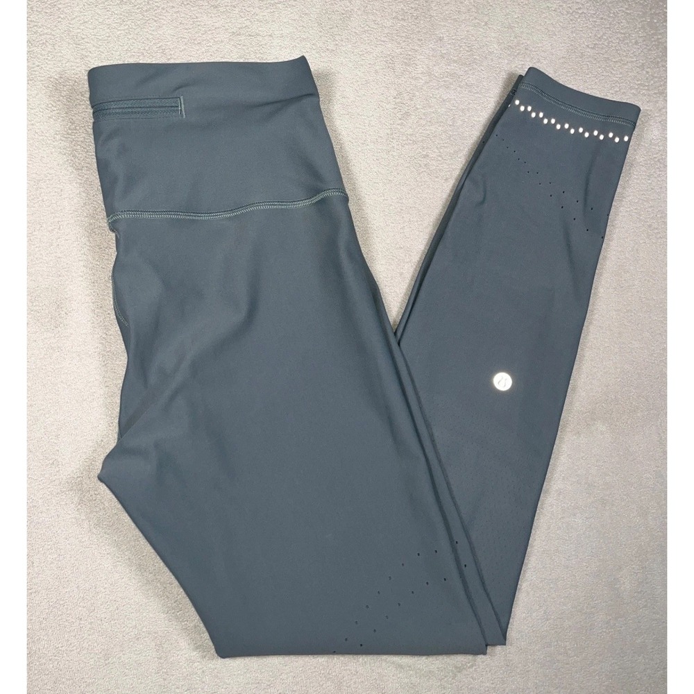 Lululemon Zoned In Tight 27" Womens Size 10 Slate Grey SenseKnit Leggings W5BBNS